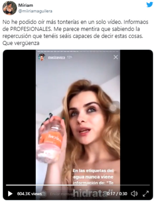 Influencer Marina Yers, en la fallida campaña de "Electrolit"